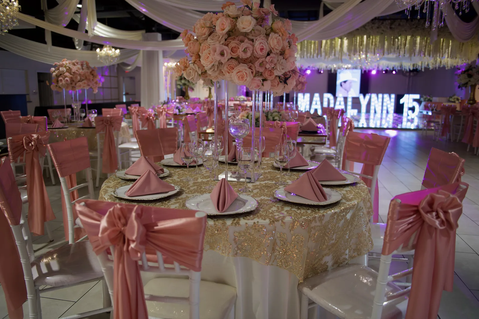 Special event styling at La Bella Luna Venue
